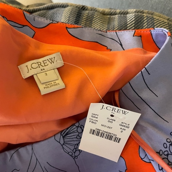 J. Crew Printed One Shoulder Dress Red and Blue Floral - Picture 5 of 7